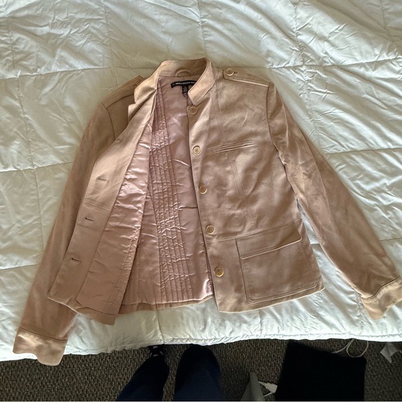 COMPANY By Ellen Tracy 100% Suede Jacket Blazer Beige Size 12 Womens - Picture 2 of 5